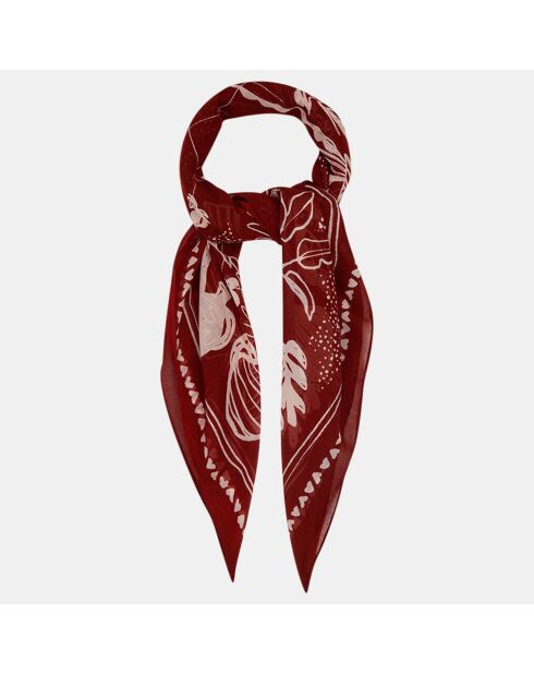 Foulard en coton Plantes Tam marron - 100x100 cm