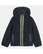 Veste Sherpa à capuche bleu marine