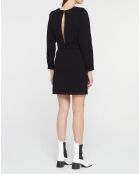 Robe courte en Coton bio Clara unie noire