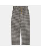 Pantalon large en Coton bio Ninon vichy écru/noir