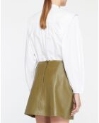 Shirt met katoenen biezen en witte armsgaten in reliëf