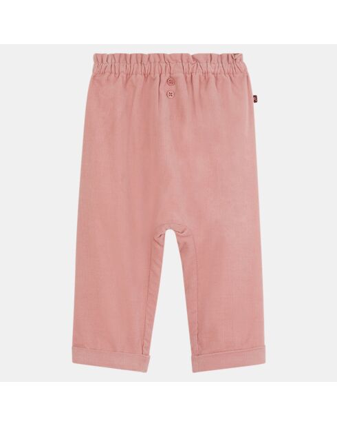 Pantalon en Coton milleraies Agra rose