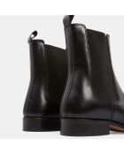 Chelsea Boots en Cuir chaîne écailles noires