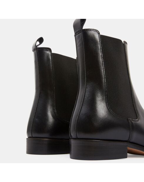 Chelsea Boots en Cuir chaîne écailles noires