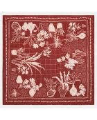 Foulard en coton Plantes Tam marron - 100x100 cm