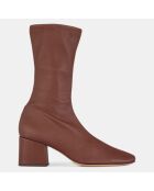 Bottines en Cuir Maya marron - Talon 6,5 cm