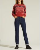 Pull en Laine & Cachemire Denver col rond rouge