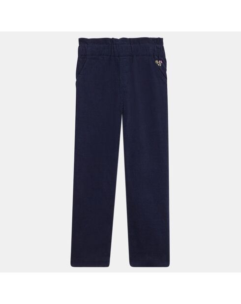 Pantalon en Velours côtelé de coton Ouma bleu marine