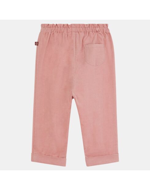 Pantalon en Coton milleraies Agra rose