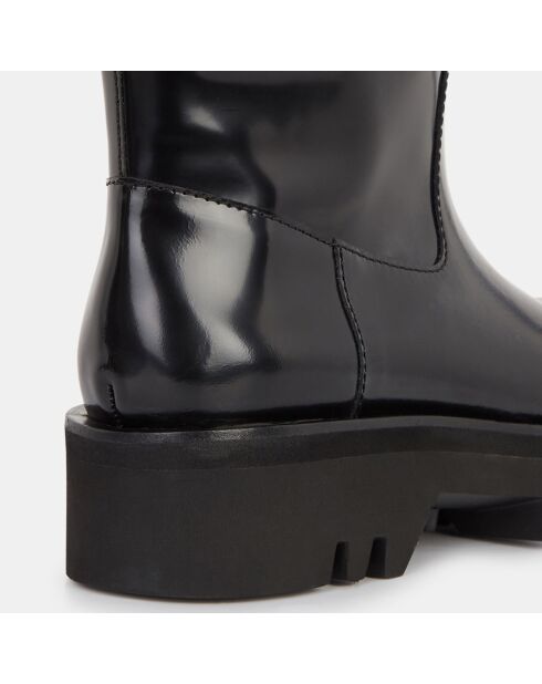 Bottes en Cuir & Laine Carie noires