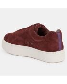 Sneakers en Velours de Cuir Doja S-O Barolo rouges