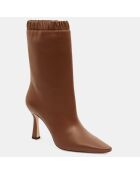 Bottines en Cuir Lina marron - Talon 9,5 cm