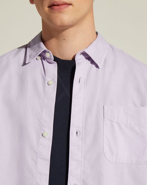 Chemise droite Oxford Lixdye violet clair