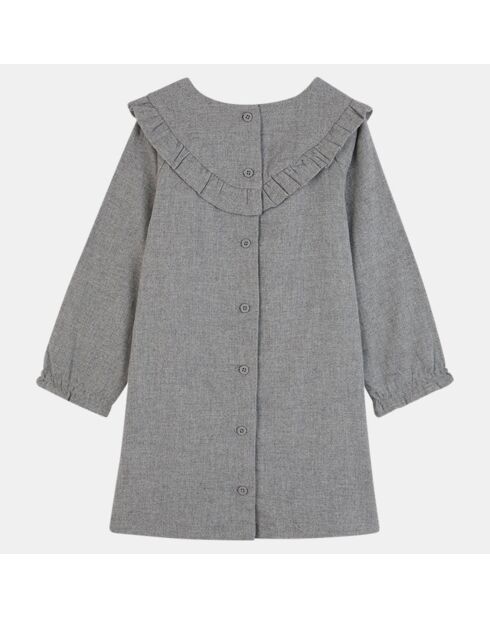 Robe en Flanelle de Coton bio Imalya gris chiné