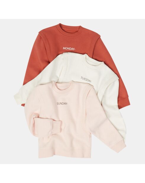 Sweat en Coton molletonné Jofrette rose pâle