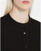 Chemise en Coton Cachou col officier noire