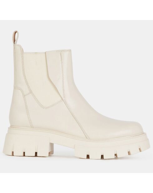 Chelsea Boots en Cuir Links beiges - Talon 6 cm