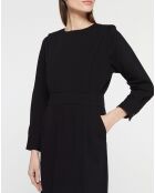 Robe courte en Coton bio Clara unie noire