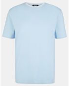 T-Shirt en Coton Bio Piqué Tibbing bleu clair