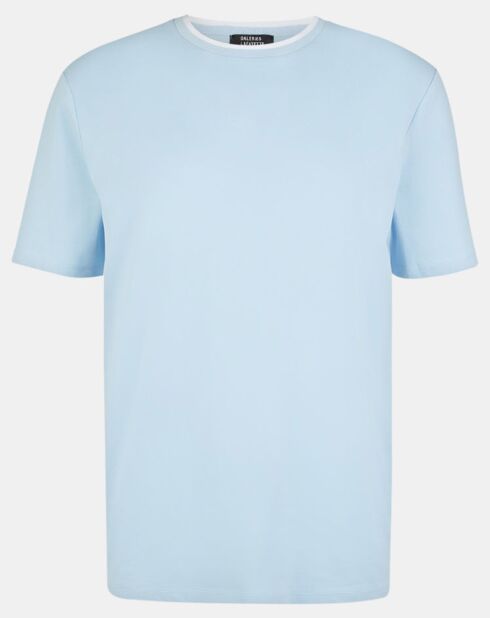 T-Shirt en Coton Bio Piqué Tibbing bleu clair