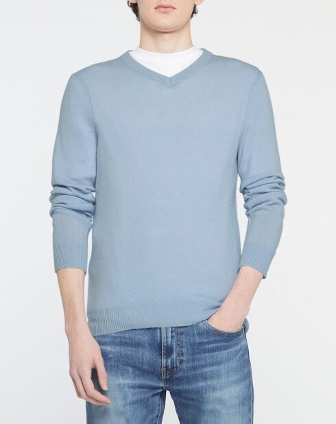 Pull 100% Laine Toolev bleu clair