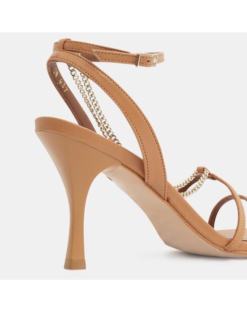 Sandales en Cuir Loan camel - Talon 8 cm