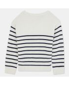 Pull marinière en Coton & Laine Sabine écru