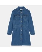 Robe en Coton denim Aloy cintrée bleue