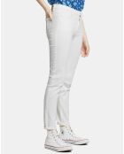 Jean Slim en Toile de coton Mina blanc