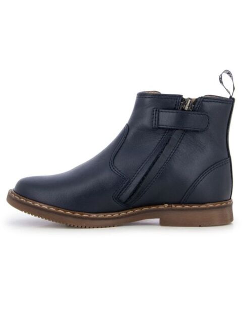 Boots City en Cuir bleu marine