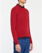 Pull 100% Cachemire Nachron col rond rouge