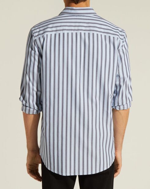 Camicia dritta a righe blu Liclub