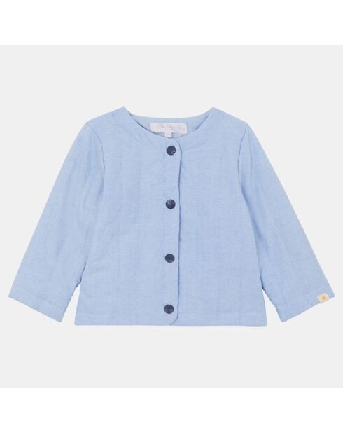 Veste en Coton piqué effet matelassé Napito bleu ciel