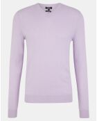 Pull 100% Cachemire Nachve col V violet clair