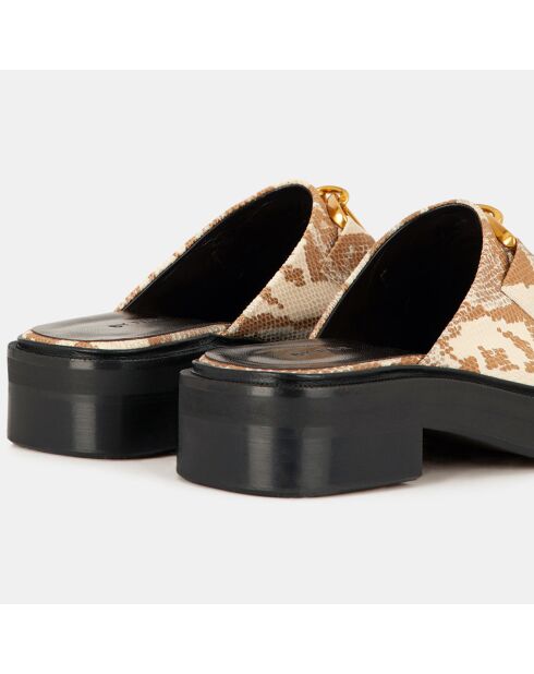 Mules en Cuir Sabot beige