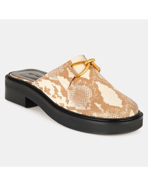 Mules en Cuir Sabot beige