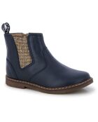 Boots City en Cuir bleu marine