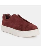 Sneakers en Velours de Cuir Doja S-O Barolo rouges