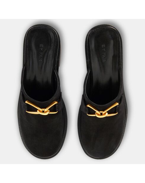 Mules en Cuir sabot noires