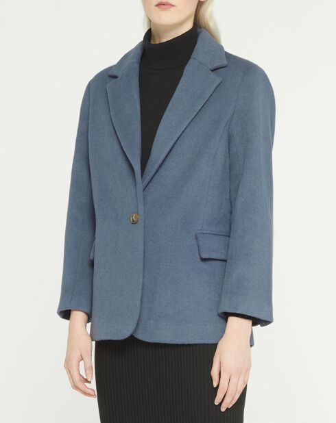 Veste blazer oversize en Laine mélangée Clitch bleu grisé