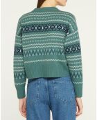 Pull en Laine & Cachemire Denver col rond vert