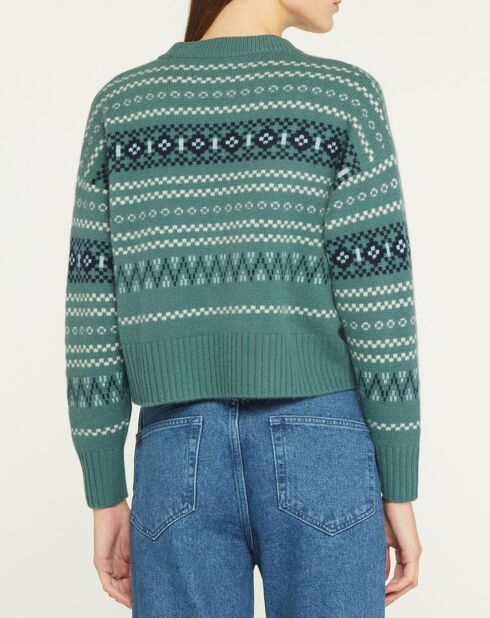 Pull en Laine & Cachemire Denver col rond vert