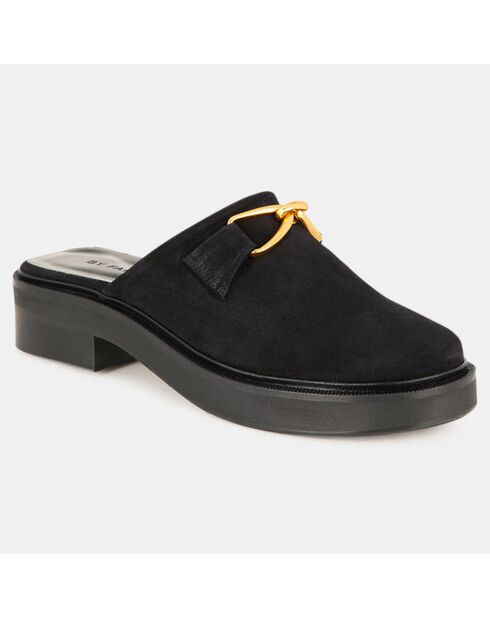 Mules en Cuir sabot noires