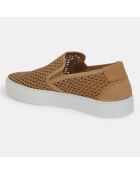 Slip-On en Velours de Cuir Laura beige foncé