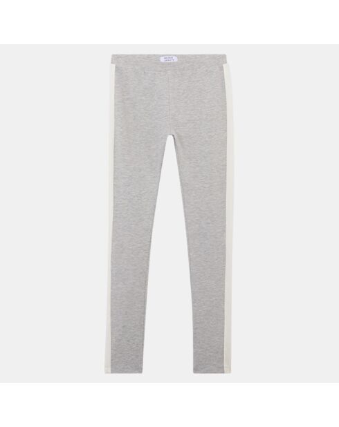 Legging en Coton bio Julia à bandes gris chiné