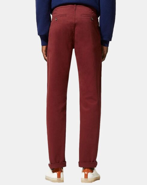 Pantalon Chino slim en Coton Bio Kutslim bordeaux