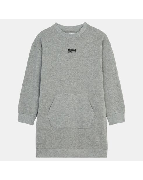 Robe en Coton molletonné Jeanne gris chiné