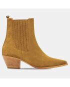 Chelsea Boots en Velours de cuir camel