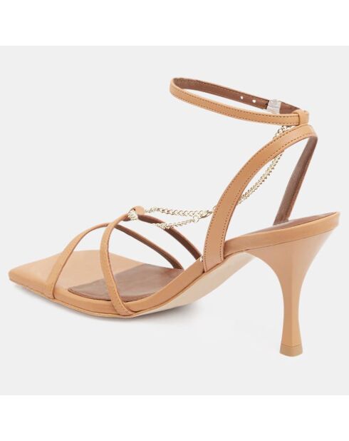 Sandales en Cuir Loan camel - Talon 8 cm