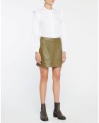 Shirt met katoenen biezen en witte armsgaten in reliëf